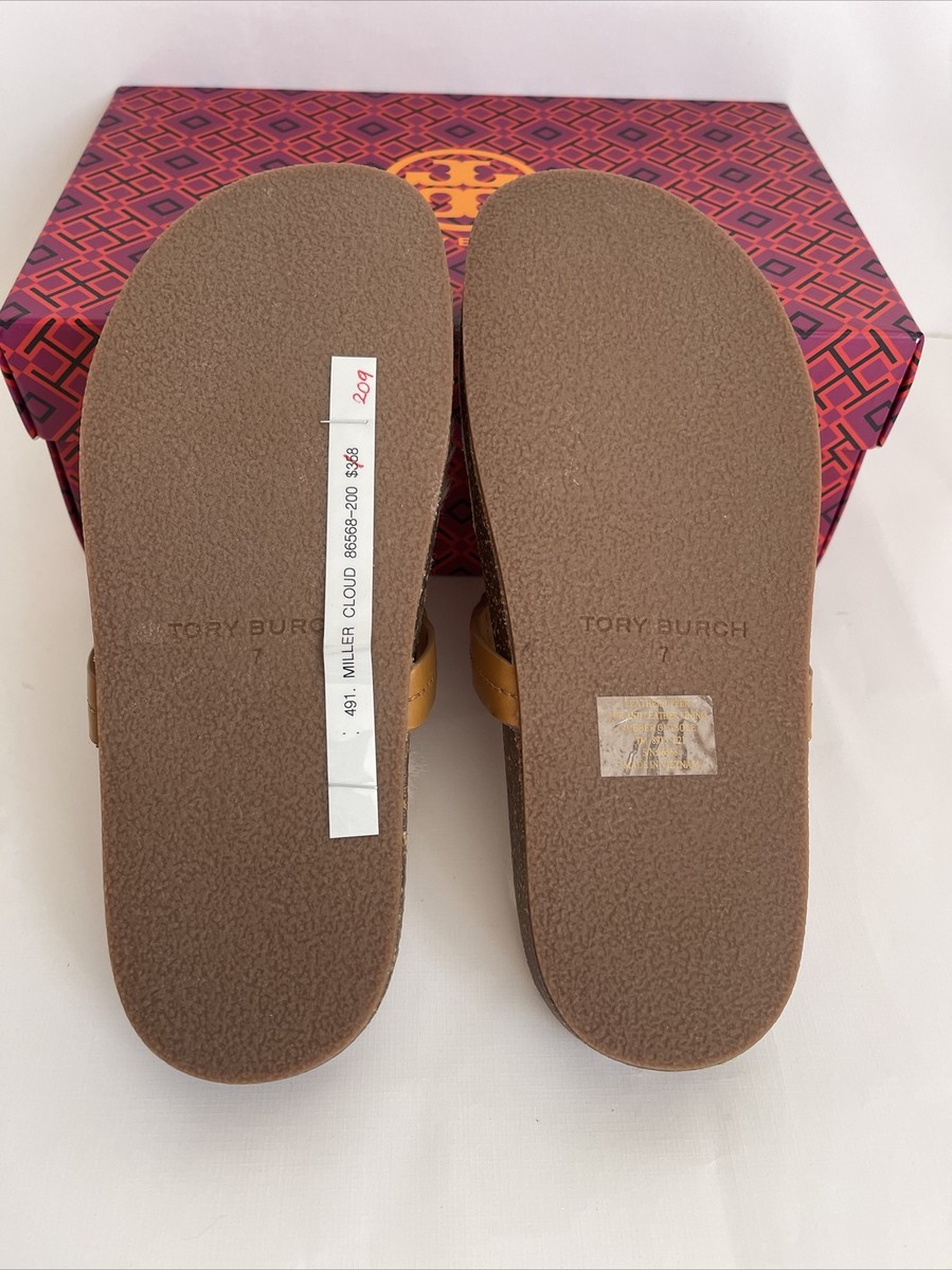 Tory Burch Miller Cloud Shearling/Leather Sandals NIB