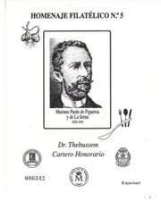 ESPAÑA 2014 HOMENAJE FILATÉLICO 9A DR. THEBUSSEM CARTERO HONORARIO GASTRONOMÍA