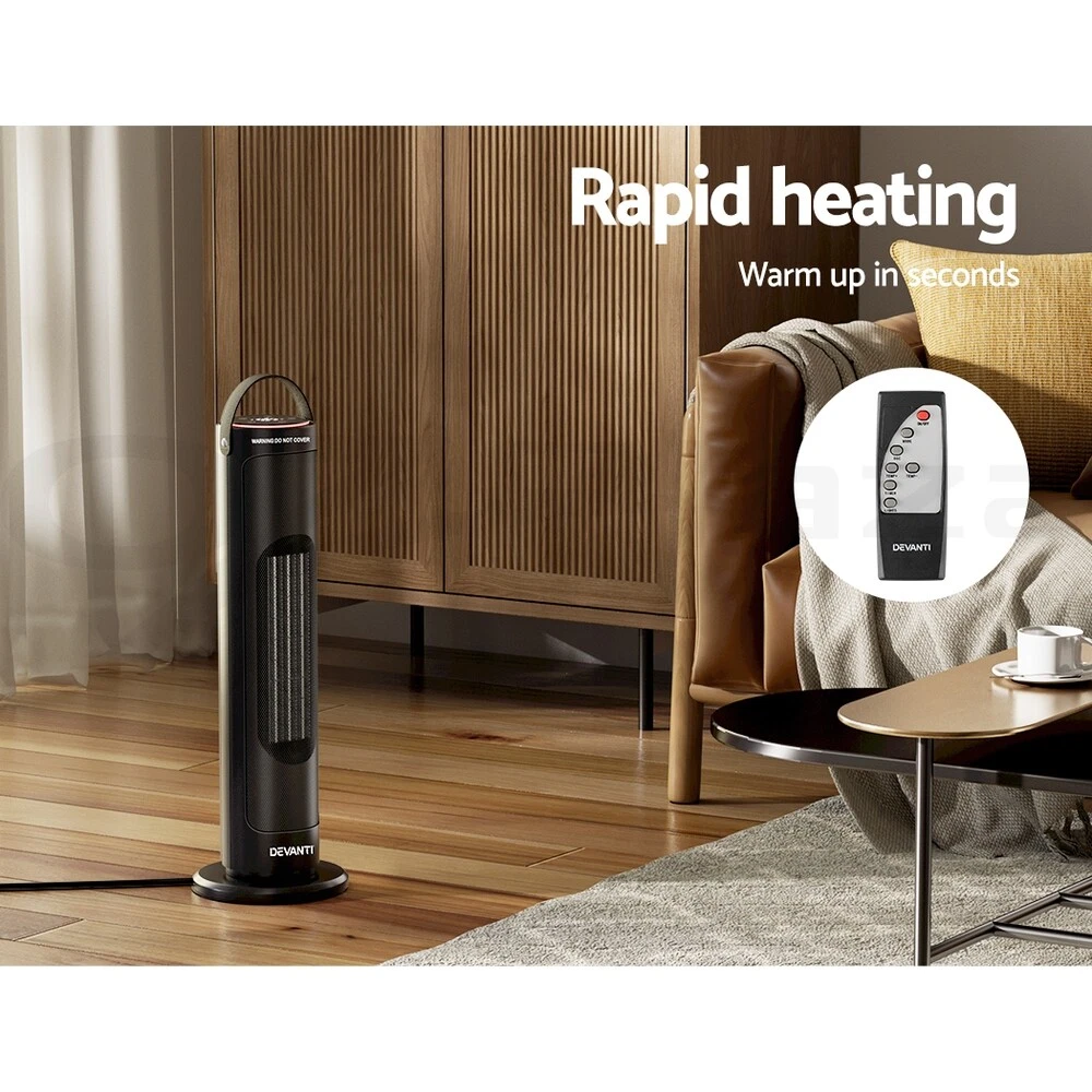 Devanti Ceramic Tower Heater Electric Portable Oscillating Remote Control  2000W 9355720091236 | eBay