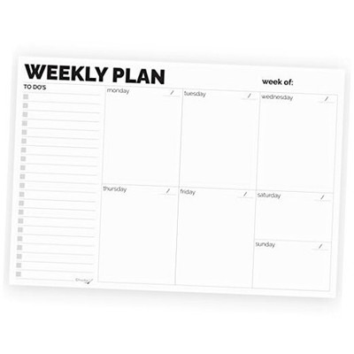 Weekly Planner Pad, A4 Size (11.7'' x 8.3'') Tear Off Undated Desk Notepad,