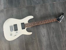 JACKSON GUITAR, WHITE JACKSON SUPER STRAT, REVERSE HEADSTOCK JACKSON GUITAR
