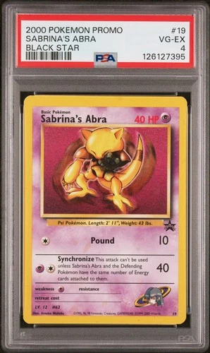 2000 POKEMON PROMO BLACK STAR #19 SABRINA'S ABRA PSA 4