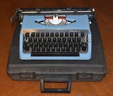 Sears Celebrity 12 Blue Portable Manual Typewriter With Case - Tested thumbnail