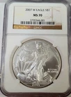 2007 W Burnished American Silver Eagle NGC MS70 - $1 Start & NO RESERVE!