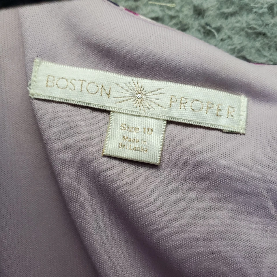 Vestido Boston Proper para mujer talla 10 púrpura fruncido sin mangas funda elástica Foto 2 de 4