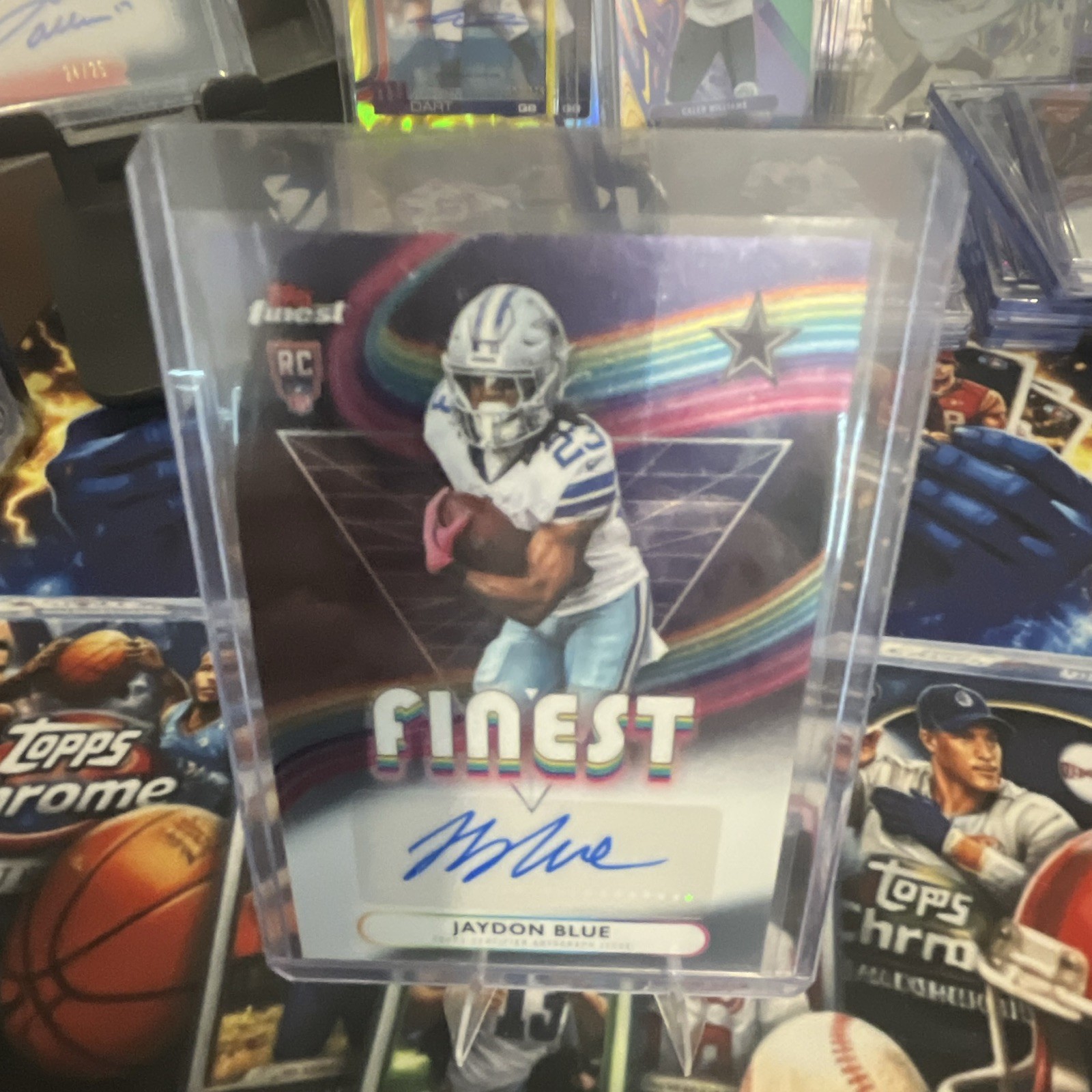 Topps 2025 Finest Jaydon Blue #RFA-JBL RC Rookie Auto Dallas Cowboys