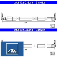2X Bremsschlauch ATE 24.5102-0362.3 2 BremsschläUche Rechts Links Vorne