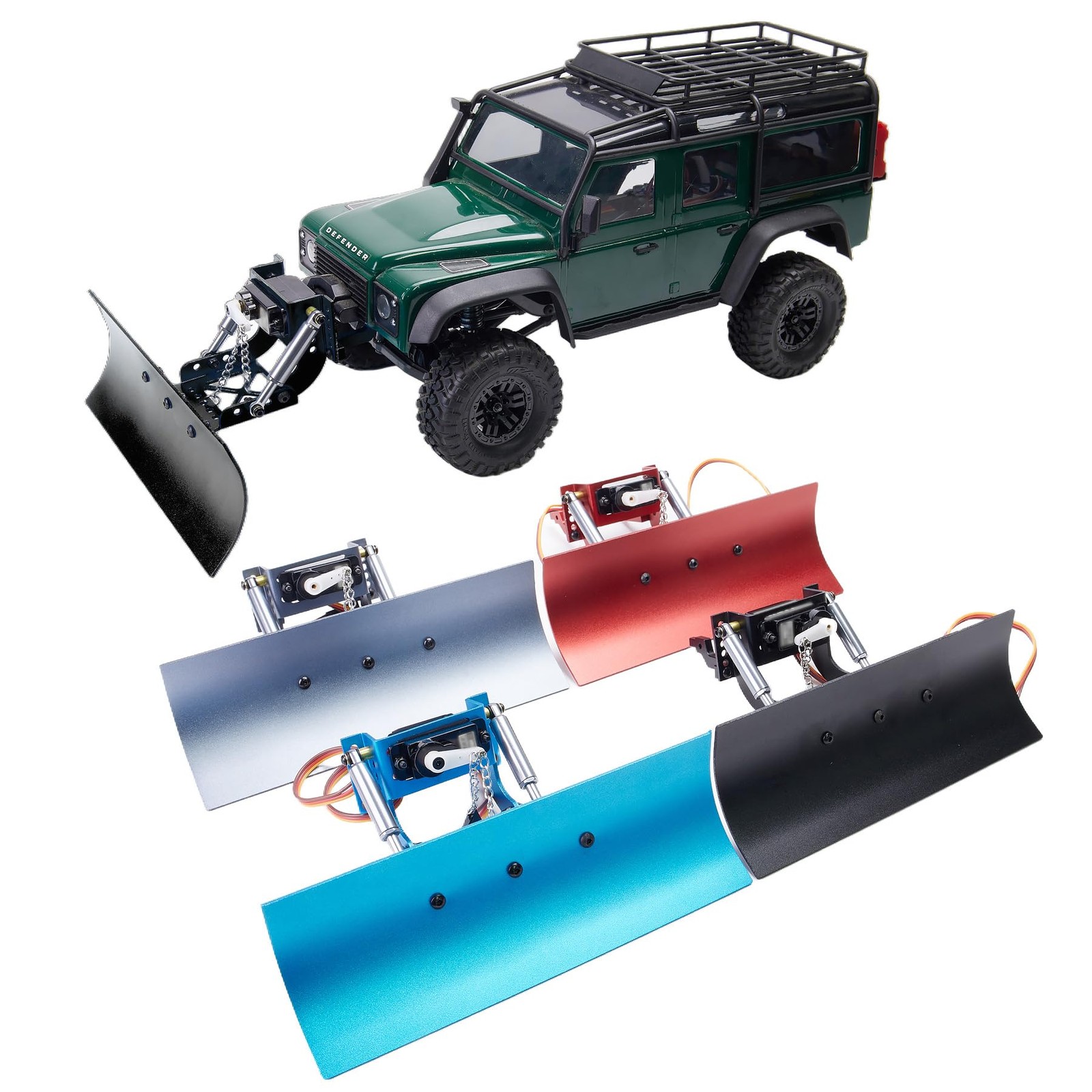 1/18 RC Aluminumx Adjustable Snow Shovel/Snow Plow kit with 12G 180&deg; Servo Mo...