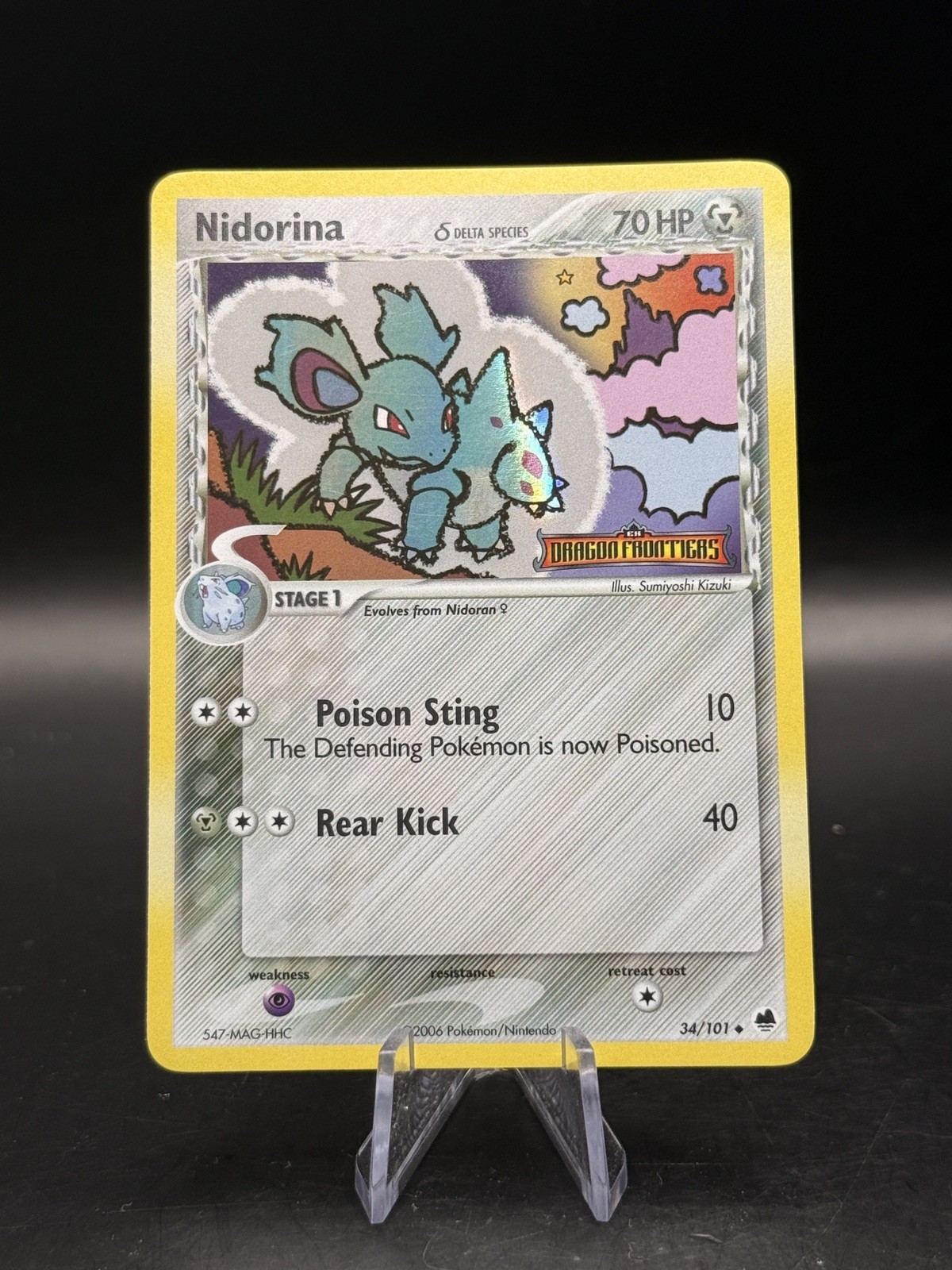 2006 Pokemon Nidorina #34/101 EX Dragon Frontiers Holo Stamped