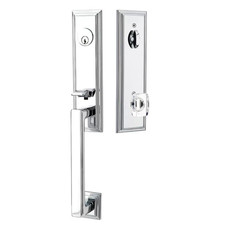 Emtek Single Cylinder Melrose Tub Entry w/ Windsor Crystal Knob Polished Chrome