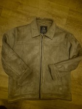 UOMO P.G. GIACCA FODERATA SHERPA IN FINTA PELLE SCAMOSCIATA DA CAMPO GRANDE MARRONE CHIARO