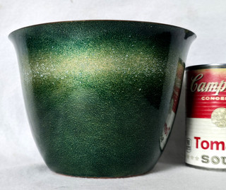 Large Jade Snow Wong Enamel on Copper Vase Pot Gumps San Francisco MCM