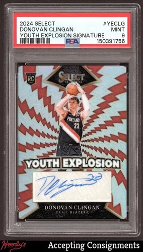 2024-25 Select Youth Explosion Donovan Clingan RC Rookie AUTO PSA 9 MINT