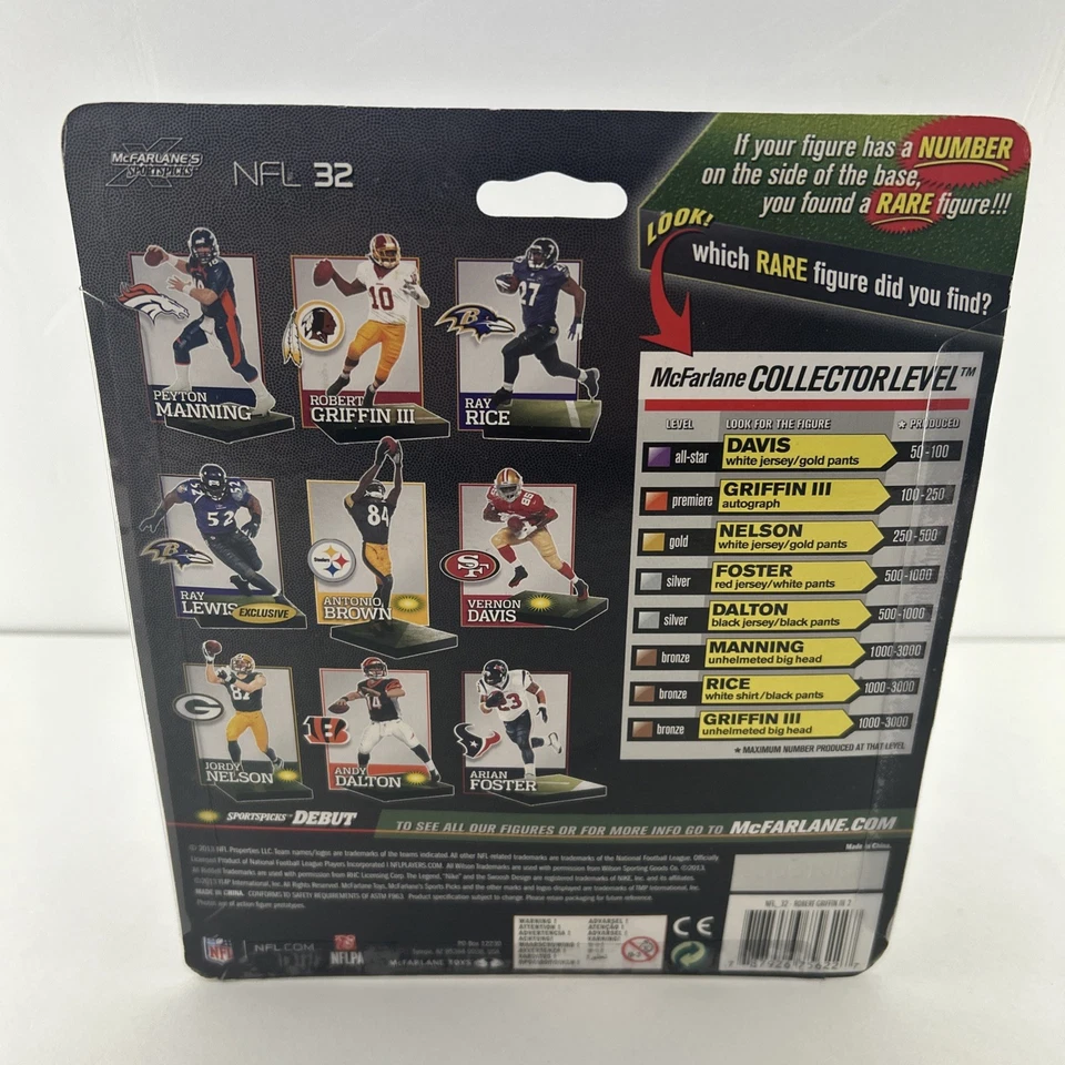 Figuras de acción de colección Washington Robert Griffin III #10 QB serie NFL Foto 3 de 4