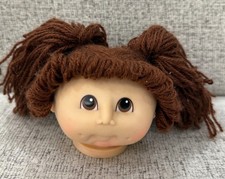 VINTAGE Original Doll Baby Head Martha Nelson Thomas 1984 Brown Hair Ponytails