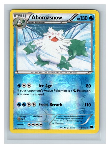Pokemon TCG Abomasnow XY - BREAKthrough 40/162 Rare Reverse Holo NM