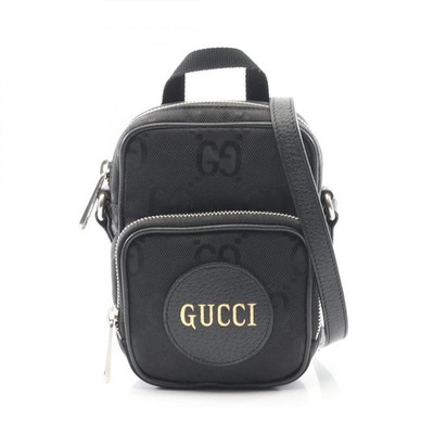 GUCCI Off the Grid Women's Leather Nylon Canvas Shoulder Bag Black