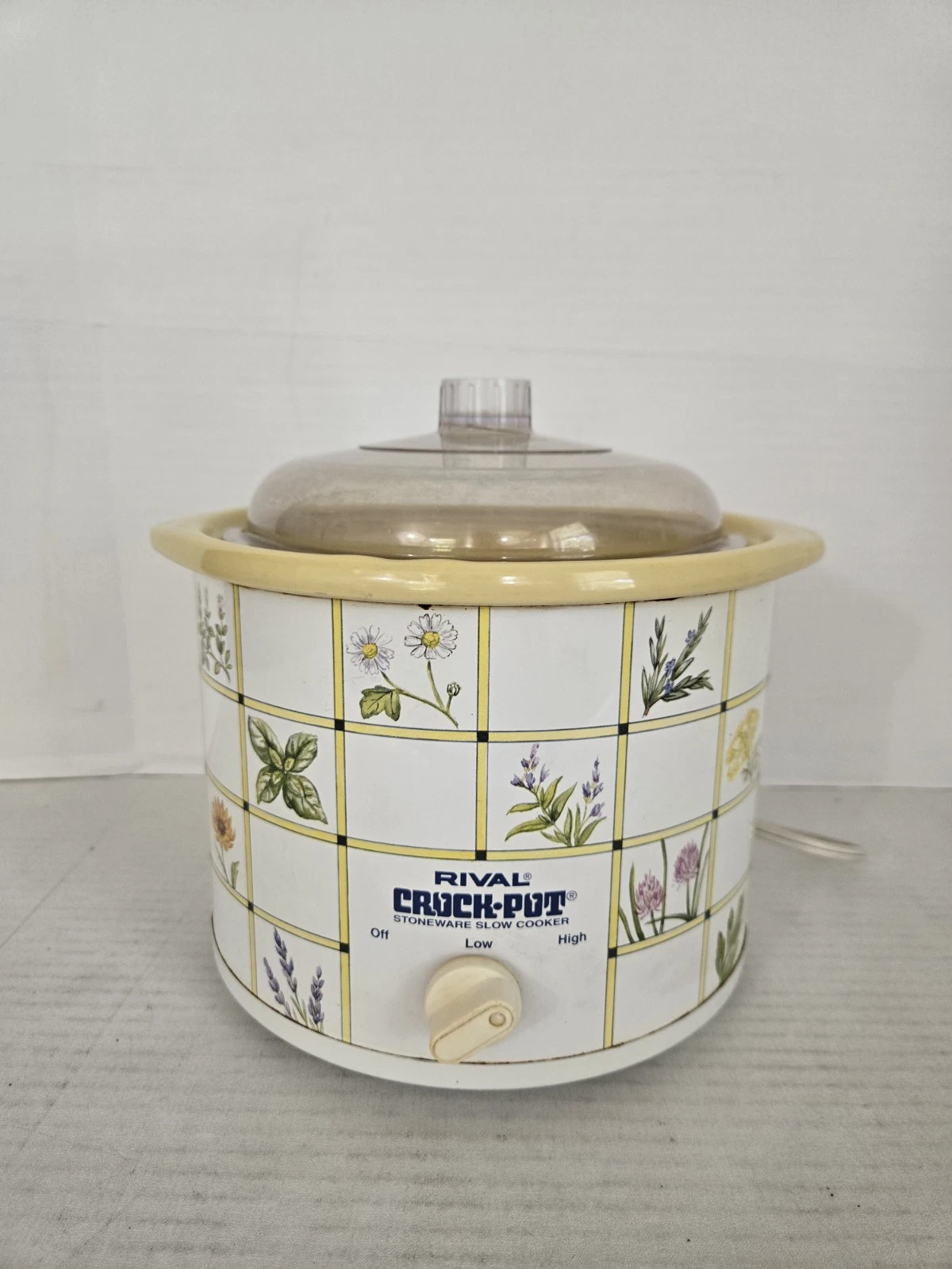 Rival Crock Pot Slow Cooker 3120 Yellow Sunflower 2.5 Quart Tested FREE SHIPPING