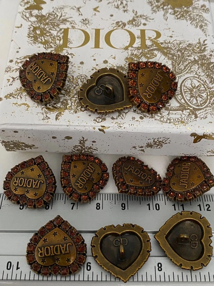 Set 5 Knöpfe Bronze Ø 22mm Gestempelt Christian Dior Ersatzknöpfe Metall Knöpfe - Bild 4 von 4