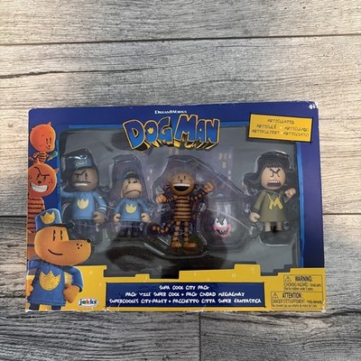 Dream Works Dog Man Supa Cat, Chief, Petey, Mayor & Flippy Action Figures 5 Pack
