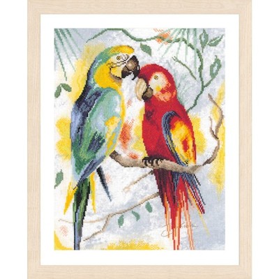 Lanarte counted cross stitch kit ''Animals: Parrot talk'', 29x39cm