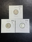(3 Coins) 1946 D, P, S Silver Roosevelt Dimes