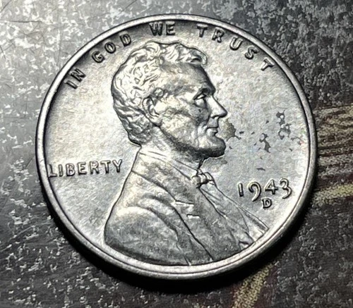 1943-D 1C Lincoln Cent VF WW2 Steel Pennie #1