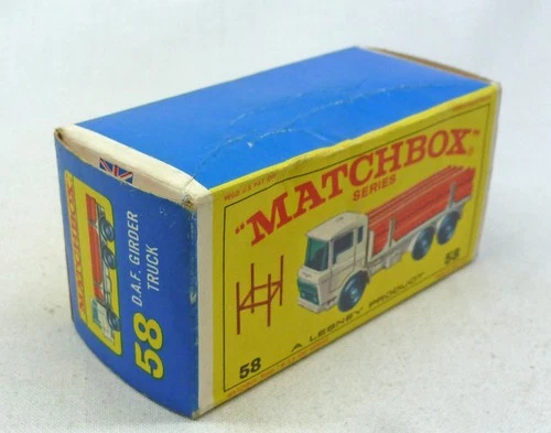 Lesney Matchbox MB58c DAF Girder Truck ORIGINAL Empty E4 Type Box without "NEW"