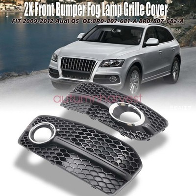 For 2009-2012 Audi Q5 S-Line Fog Lamp Covers Pair Front Bumper Grille Left+Right
