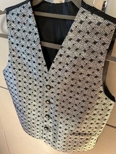 Silver/black boys crossweave pattern waistcoat Age 10