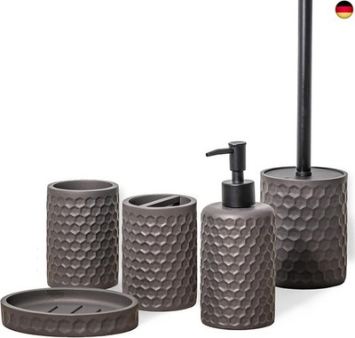 ZCCZ Badezimmer Set ? 5 Teile ? Badezimmer Organizer mit Toilettenbürste, 