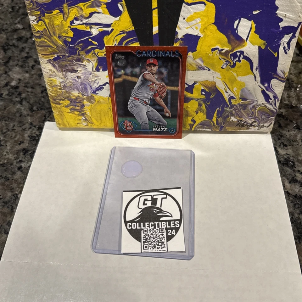 2024 Topps Update Series - Steven Matz #US329 Red Crackle Foilboard /199 - Image 2 of 4