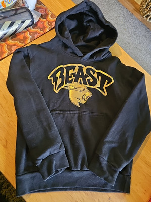 Schwarzer Mr Beast Kapuzenpullover Jungen kleine Jugendliche 5-6 Jahre 