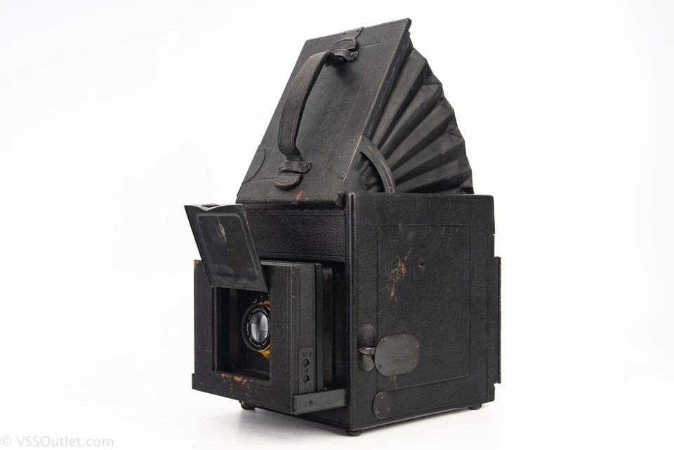 Graflex Auto 4x5 Large Format Camera Accordion Hood 1st Version w Lens V27 - Image 2 of 4