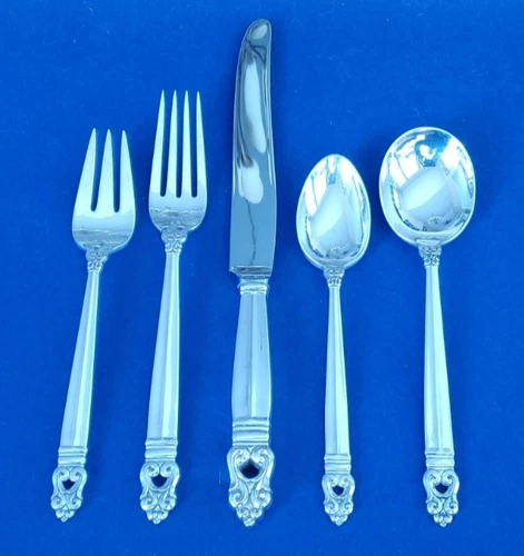 Intl Silver Royal Danish Sterling Silver 5 Piece Dinner Setting Soup Spn No Mono