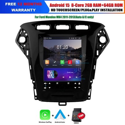 64GB Wireless CarPlay Car Stereo Navigation 9.7'' For Ford Mondeo MK4 2011-2013