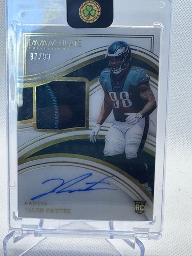 Jalen Carter [Rookie Patch Autograph] #114 2023 Panini Immaculate card