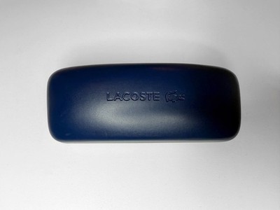 Lacoste Brillenetui Hartschale Dunkelblau innen Weiß gefüttert unisex