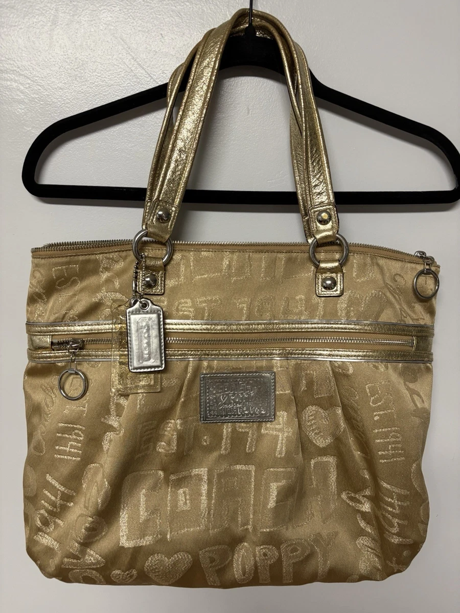 バッグ COACH Poppy Check Tote Gold Multi Bag 25+ Coach Gold Poppy Handbag for sale | Updated Oct 2026