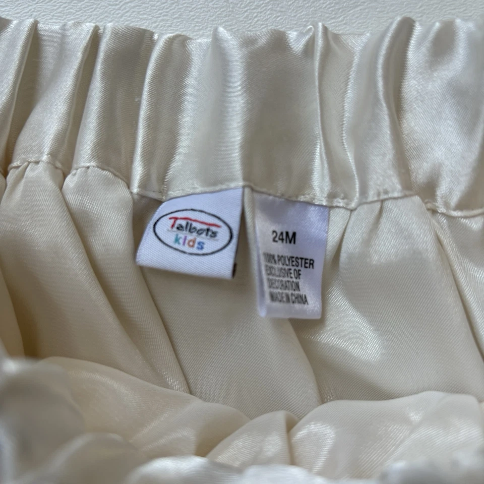 Saia creme Talbots infantil meninas 24 meses com laços rosa parte inferior elegante fofa - Imagem 4 de 4