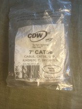 CDW Cat5e Ethernet Patch Cable RJ45 Straight Through 7ft Gray, Patch, UTP, New