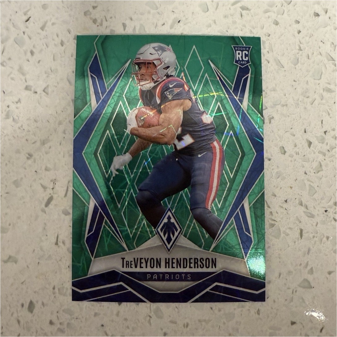 2025 Panini Phoenix - Rookies TreVeyon Henderson #187 Green Lazer /49 (RC)