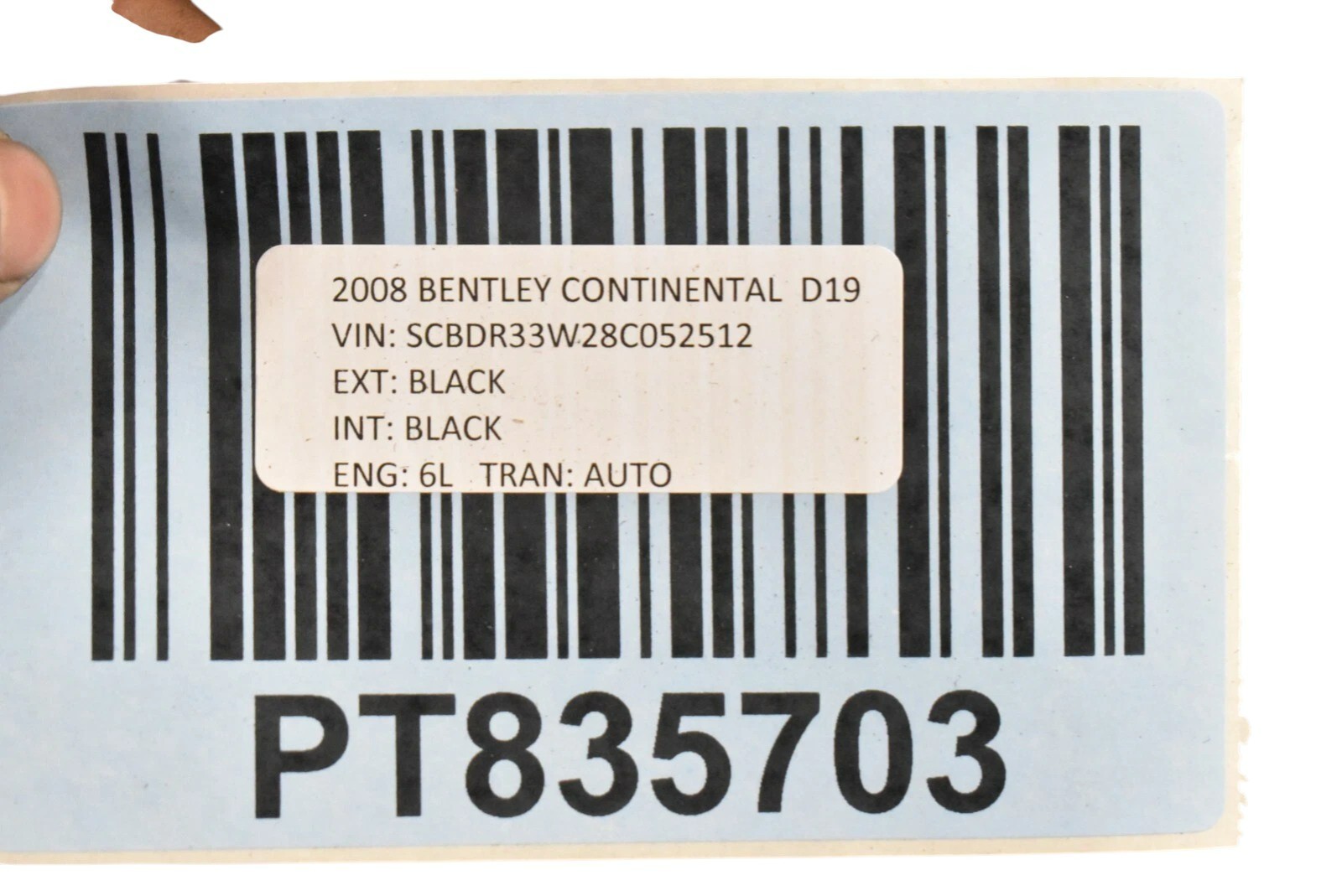 2008 Bentley Continental GTC Rear Parcel Trunk Shelf Inside Cover 3W7863863 Oem