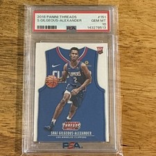 2018-19 Panini Threads Shai Gilgeous-Alexander Rookie RC PSA 10 GEM MINT #151