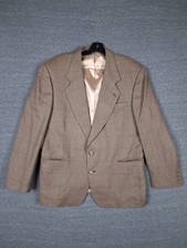 Oscar De La Renta Mens Jacket 42S Blazer Plaid Sportcoat Wool Gottschalks VTG