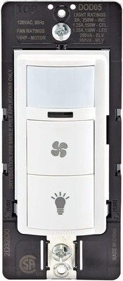 Leviton Decora Single Pole In-Wall Occupancy Sensor Fan Switch 1/4HP Residential