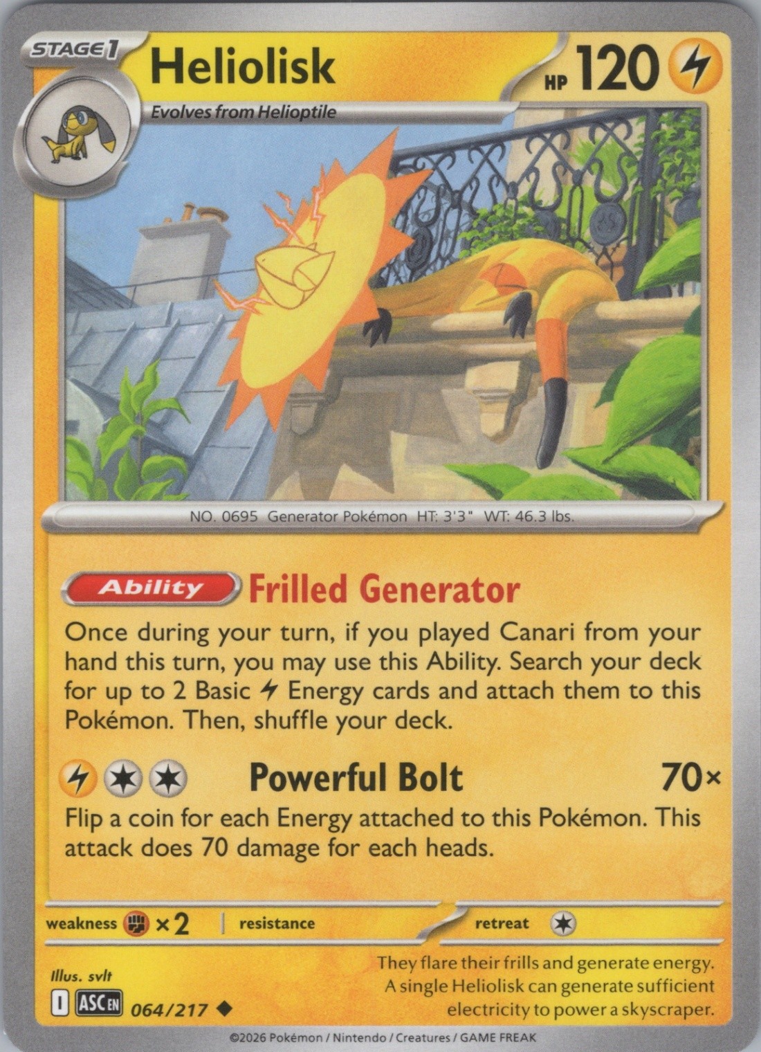 PKM Heliolisk - Uncommon ME: Ascended Heroes 064/217 NM