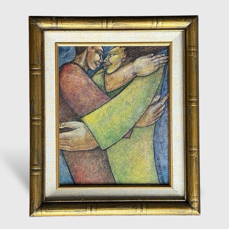 Charles Bibbs ‘Pillow Talk’ Giclee Print Framed 1995 African American Art Couple