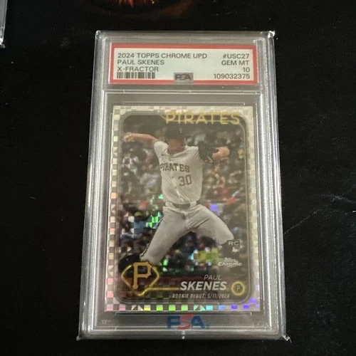 2024 TOPPS CHROME UPDATE X-FRACTOR #USC27 PAUL SKENES ROOKIE RC PSA 10