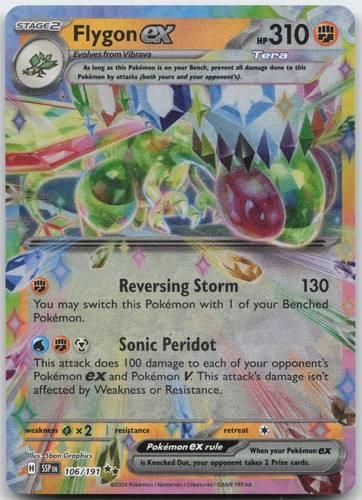 FLYGON EX 106/191 RR SURGING SPARKS POKEMON HOLO NEAR MINT